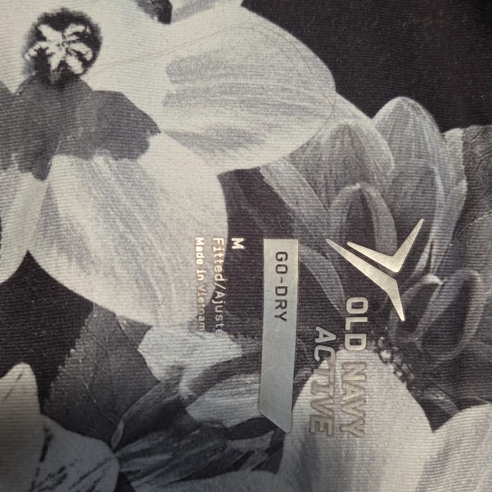 Old Navy Black and White Floral Leggings - Picture 2 of 2